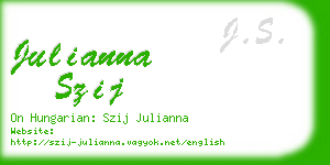 julianna szij business card